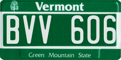 VT license plate BVV606