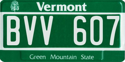 VT license plate BVV607