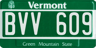VT license plate BVV609