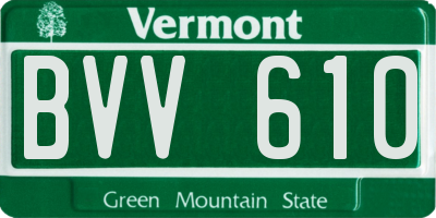 VT license plate BVV610