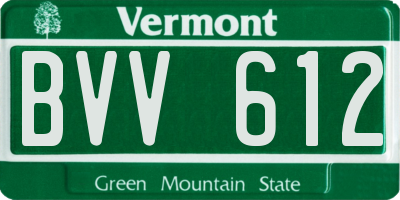 VT license plate BVV612