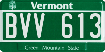 VT license plate BVV613
