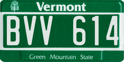 VT license plate BVV614