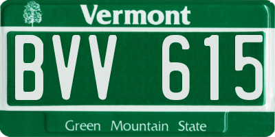 VT license plate BVV615