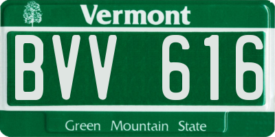 VT license plate BVV616