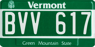 VT license plate BVV617
