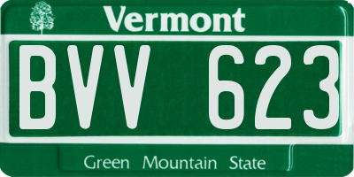 VT license plate BVV623