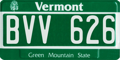 VT license plate BVV626