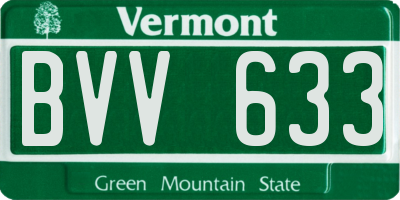 VT license plate BVV633