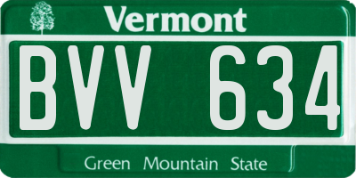 VT license plate BVV634