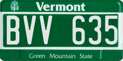 VT license plate BVV635