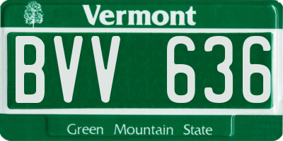 VT license plate BVV636