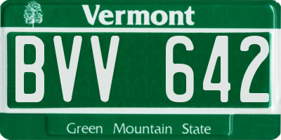 VT license plate BVV642
