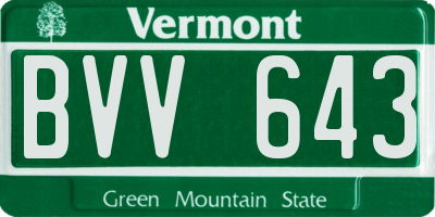 VT license plate BVV643