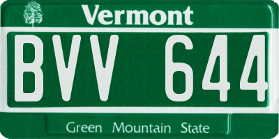 VT license plate BVV644