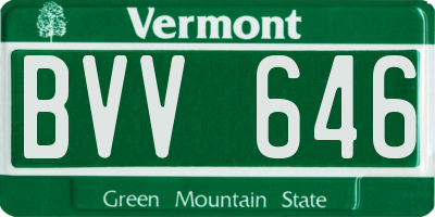 VT license plate BVV646