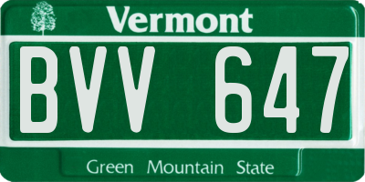 VT license plate BVV647