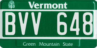 VT license plate BVV648