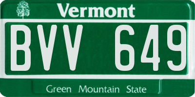 VT license plate BVV649