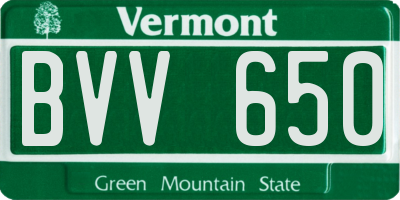 VT license plate BVV650