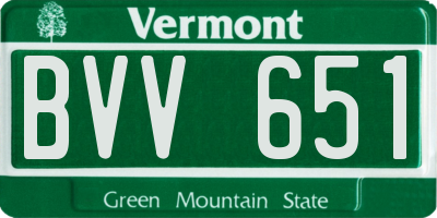 VT license plate BVV651