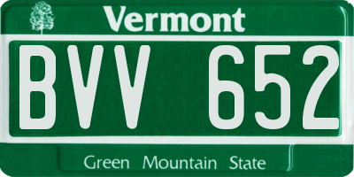 VT license plate BVV652