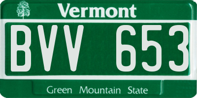 VT license plate BVV653