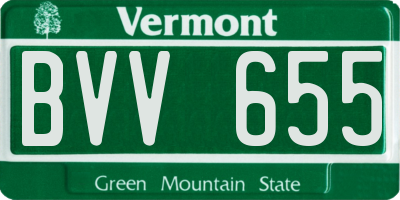 VT license plate BVV655