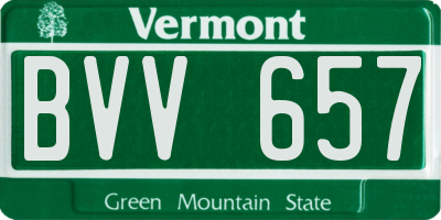 VT license plate BVV657