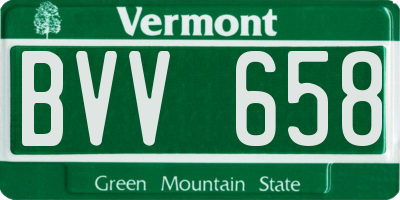 VT license plate BVV658