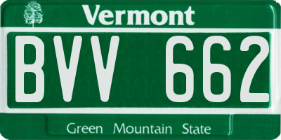 VT license plate BVV662