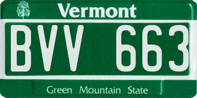 VT license plate BVV663