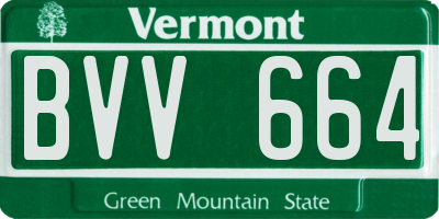 VT license plate BVV664