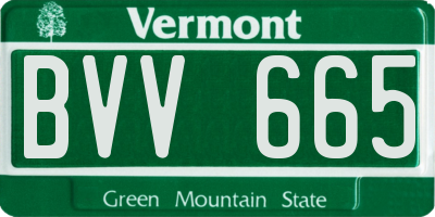 VT license plate BVV665