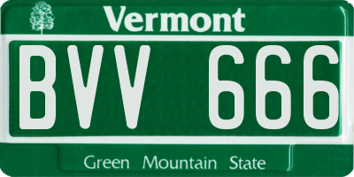 VT license plate BVV666