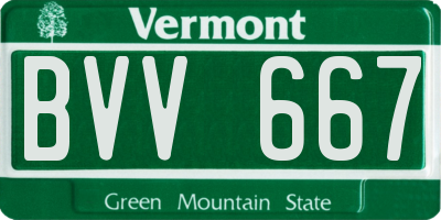 VT license plate BVV667