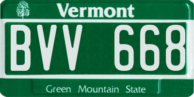 VT license plate BVV668