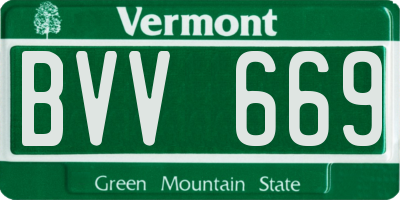 VT license plate BVV669