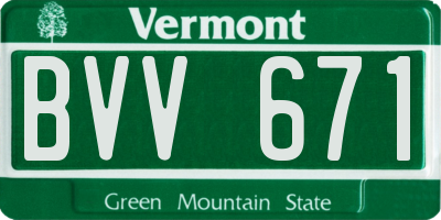 VT license plate BVV671