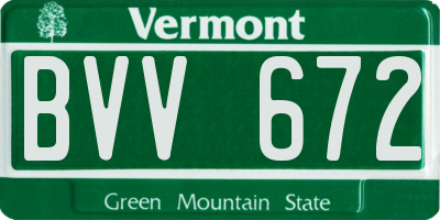VT license plate BVV672