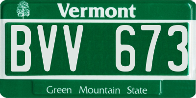 VT license plate BVV673