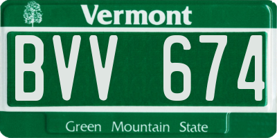 VT license plate BVV674
