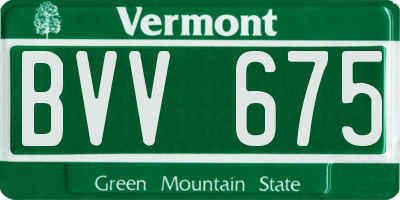 VT license plate BVV675