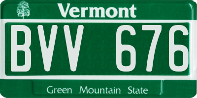 VT license plate BVV676