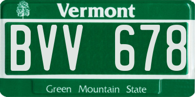 VT license plate BVV678
