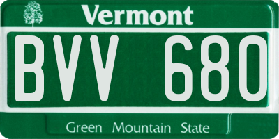 VT license plate BVV680