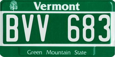 VT license plate BVV683