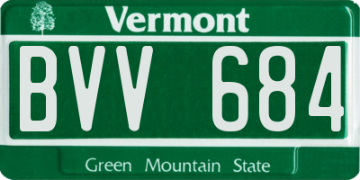 VT license plate BVV684