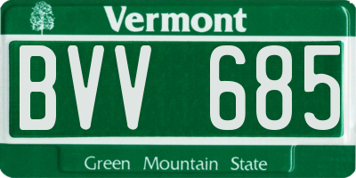 VT license plate BVV685