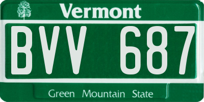VT license plate BVV687